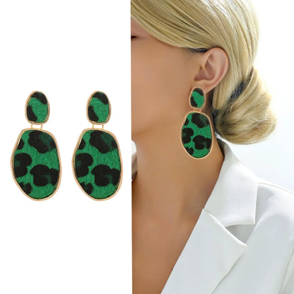 1 Pair Casual Simple Style Classic Style Leopard 304 Stainless Steel Drop Earrings