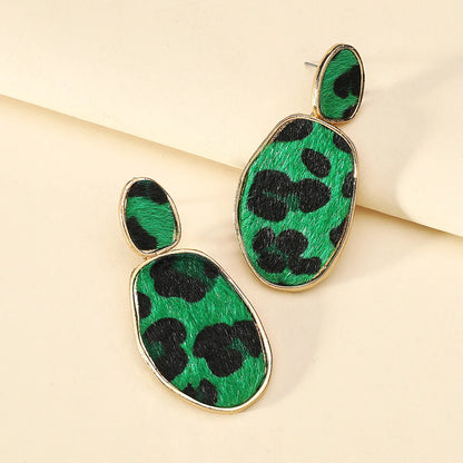 1 Pair Casual Simple Style Classic Style Leopard 304 Stainless Steel Drop Earrings