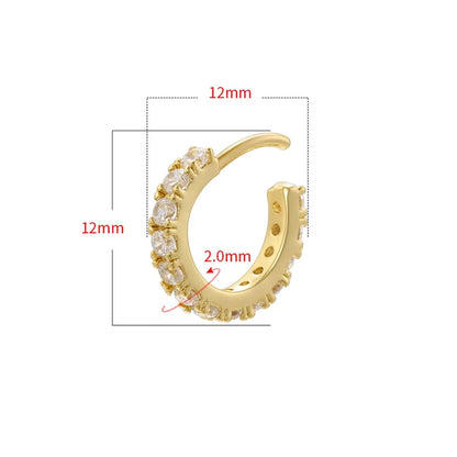 1 Pair Casual Simple Style Classic Style Round Plating Inlay Copper Zircon 18K Gold Plated Earrings