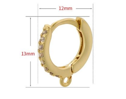 1 Pair Casual Simple Style Classic Style Round Plating Inlay Copper Zircon 18k Gold Plated Hoop Earrings