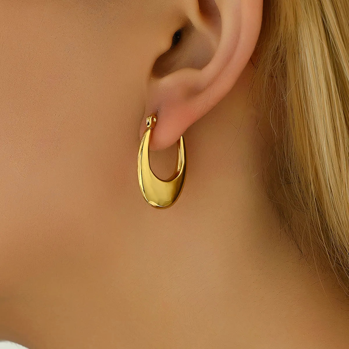 1 Pair Casual Simple Style Classic Style Round Stainless Steel Earrings