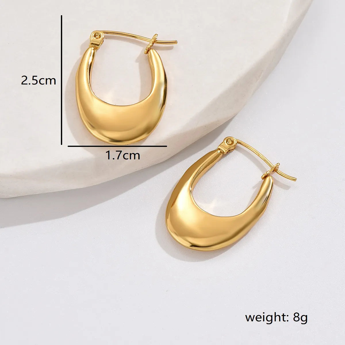 1 Pair Casual Simple Style Classic Style Round Stainless Steel Earrings