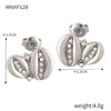 1 Pair Casual Simple Style Commute Flower Plating Inlay Titanium Steel Rhinestones 18K Gold Plated Ear Studs