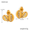 1 Pair Casual Simple Style Commute Flower Plating Inlay Titanium Steel Rhinestones 18K Gold Plated Ear Studs