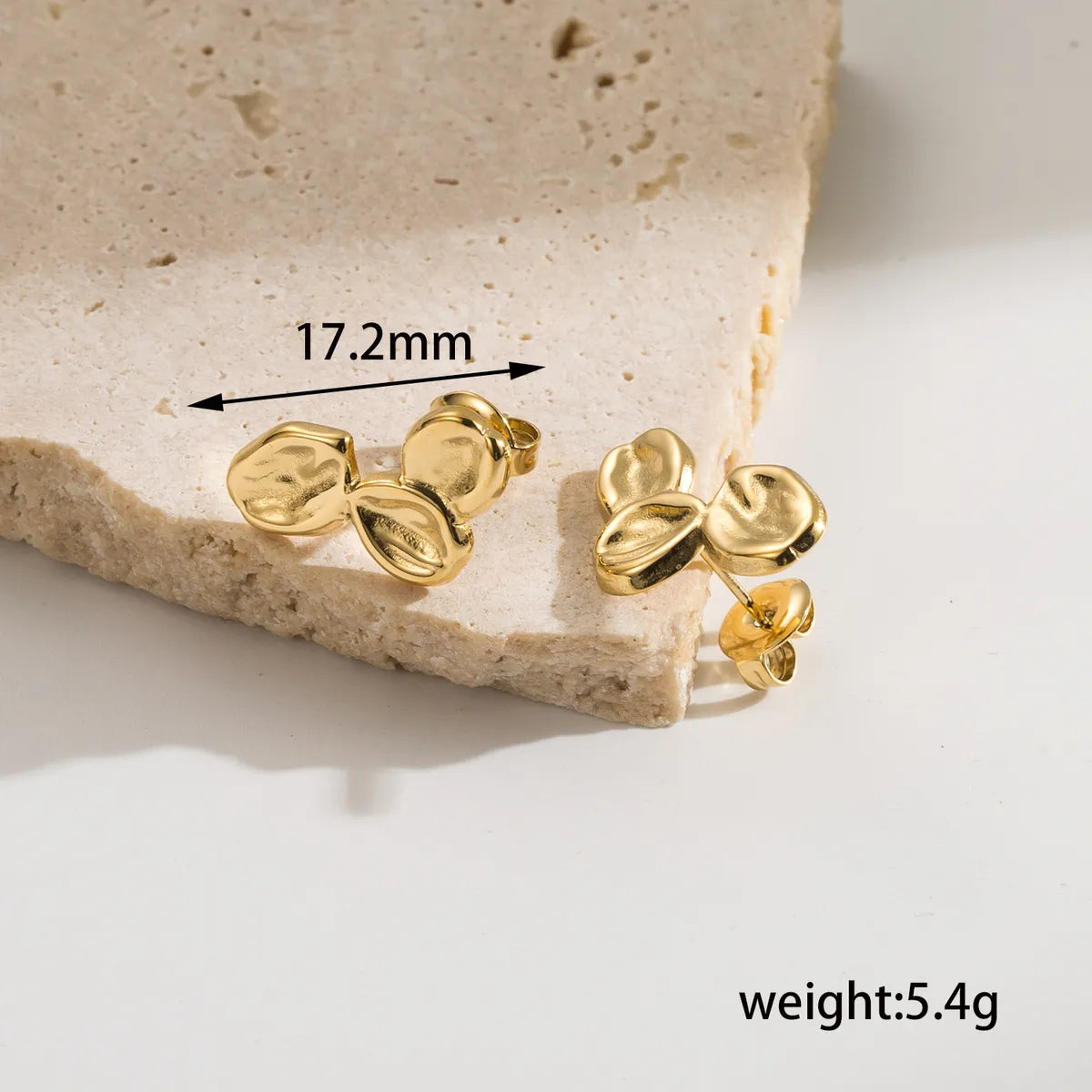 1 Pair Casual Simple Style Commute Leaves Flower 304 Stainless Steel 18K Gold Plated Ear Studs