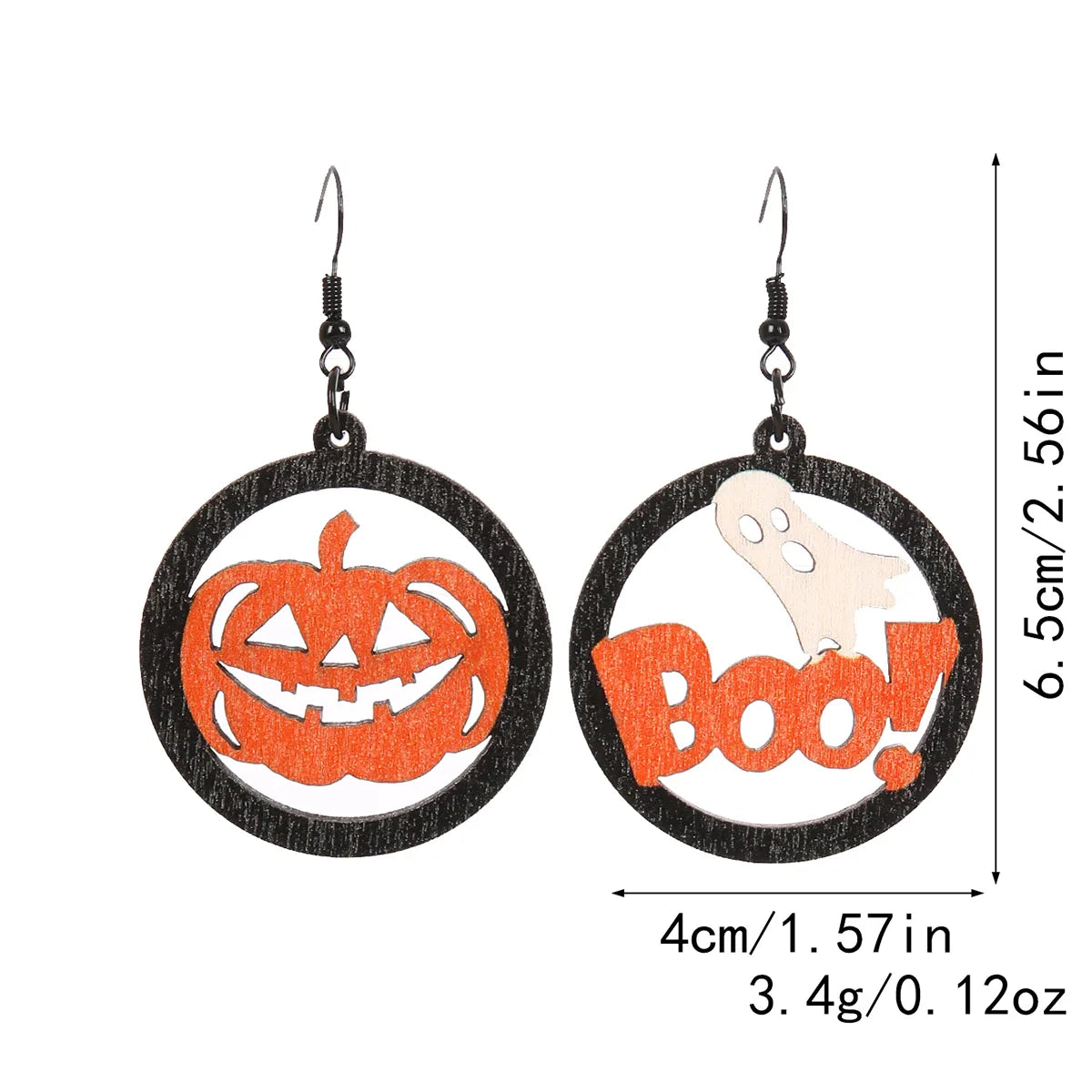 1 Pair Casual Simple Style Commute Pumpkin Wood Drop Earrings