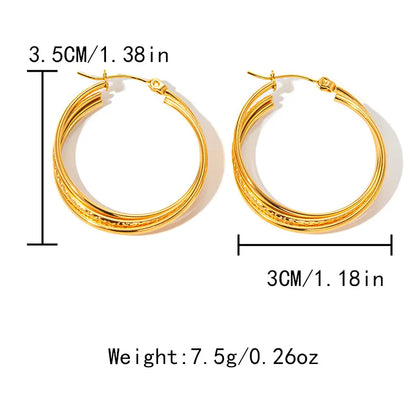 1 Pair Casual Simple Style Commute Solid Color Plating 304 Stainless Steel 14K Gold Plated Earrings