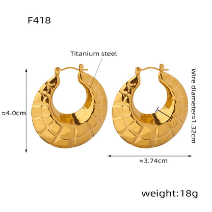 1 Pair Casual Simple Style Commute Solid Color Plating Titanium Steel 18k Gold Plated Earrings