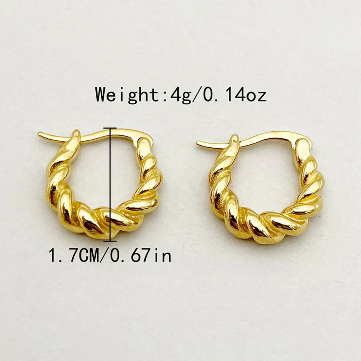 1 Pair Casual Simple Style Commute Twist Plating Stainless Steel Gold Plated Ear Studs