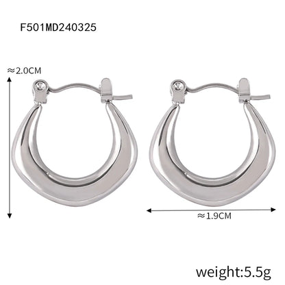 1 Pair Casual Simple Style Commute U Shape Plating Titanium Steel 18K Gold Plated Hoop Earrings