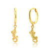 1 Pair Casual Simple Style Dinosaur Sterling Silver 18K Gold Plated Drop Earrings