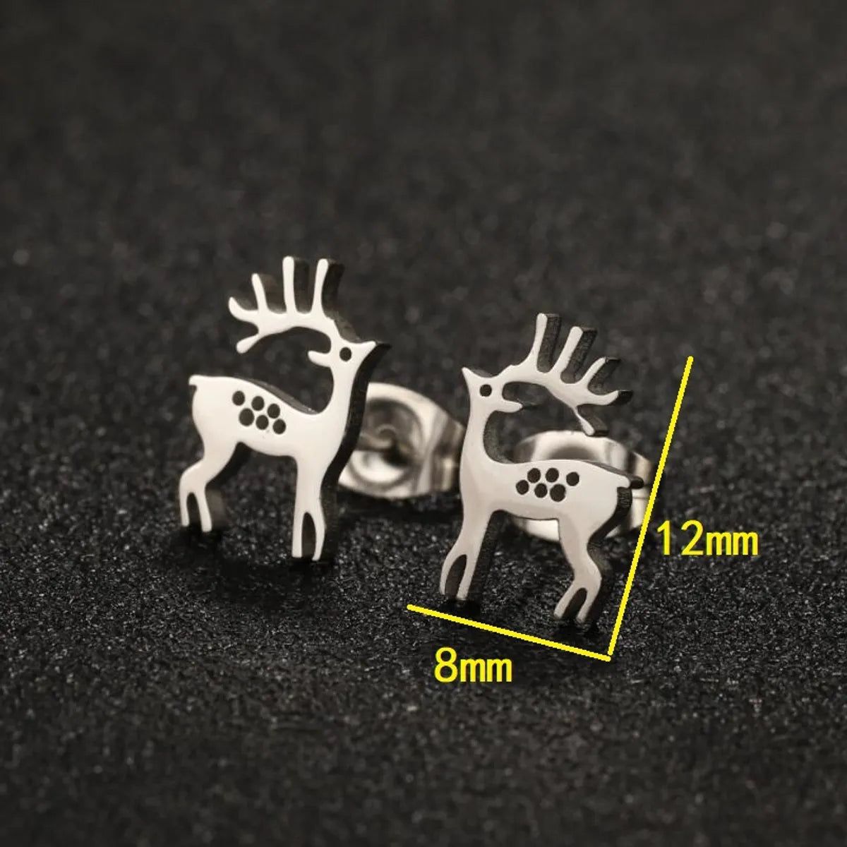 1 Pair Casual Simple Style Elk Plating Hollow Out 304 Stainless Steel 18K Gold Plated Ear Studs