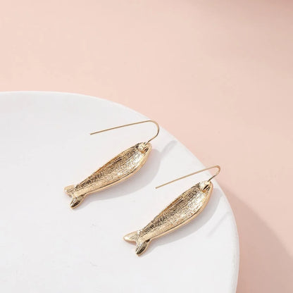 1 Pair Casual Simple Style Fish Inlay Alloy Rhinestones Drop Earrings