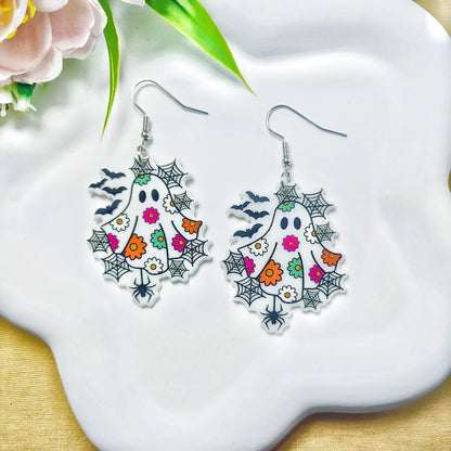 1 Pair Casual Simple Style Floral Bat Arylic Drop Earrings