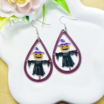 1 Pair Casual Simple Style Floral Bat Arylic Drop Earrings