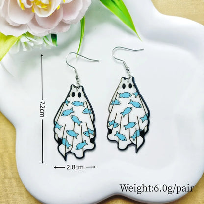 1 Pair Casual Simple Style Floral Bat Arylic Drop Earrings