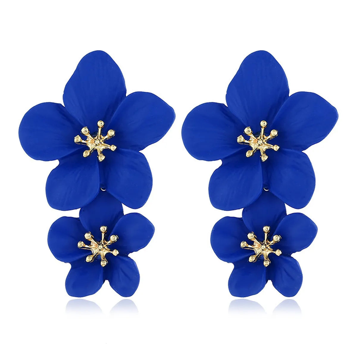 1 Pair Casual Simple Style Flower Stoving Varnish Alloy Drop Earrings