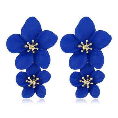 1 Pair Casual Simple Style Flower Stoving Varnish Alloy Drop Earrings