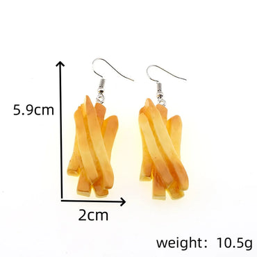 1 Pair Casual Simple Style French Fries Chicken Wings Chicken Alloy Resin Drop Earrings