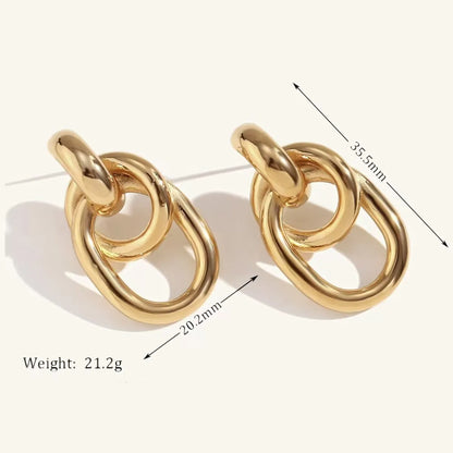 1 Pair Casual Simple Style Geometric 304 Stainless Steel 18K Gold Plated Drop Earrings