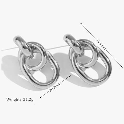 1 Pair Casual Simple Style Geometric 304 Stainless Steel 18K Gold Plated Drop Earrings