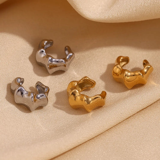 1 Pair Casual Simple Style Geometric 304 Stainless Steel 18K Gold Plated Ear Cuffs