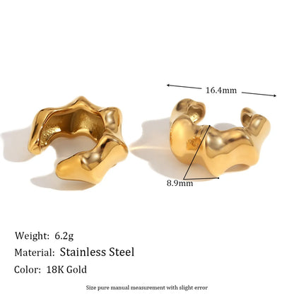 1 Pair Casual Simple Style Geometric 304 Stainless Steel 18K Gold Plated Ear Cuffs