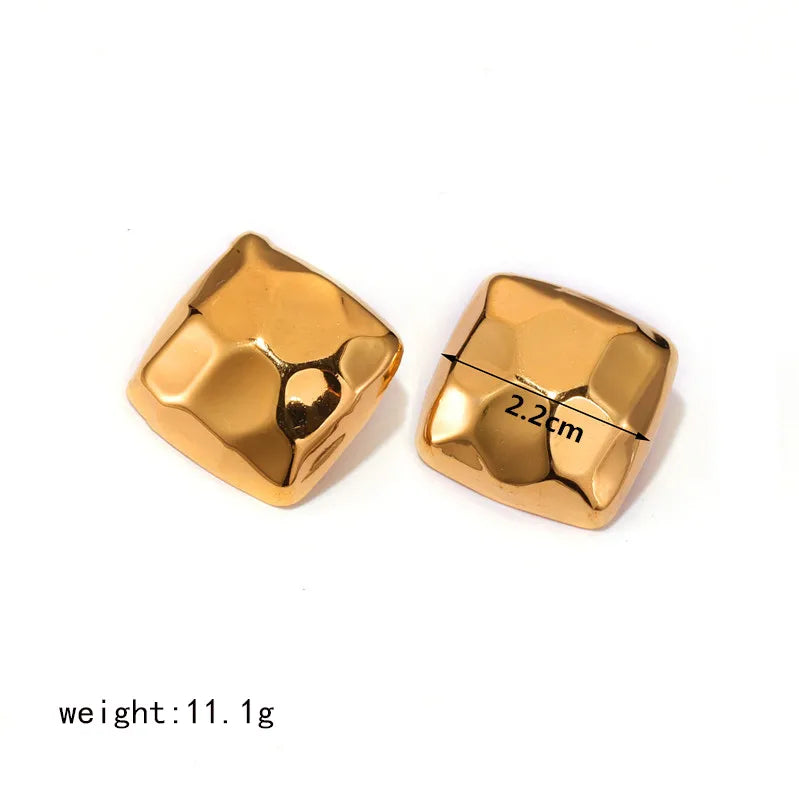 1 Pair Casual Simple Style Geometric 304 Stainless Steel 18K Gold Plated Ear Studs