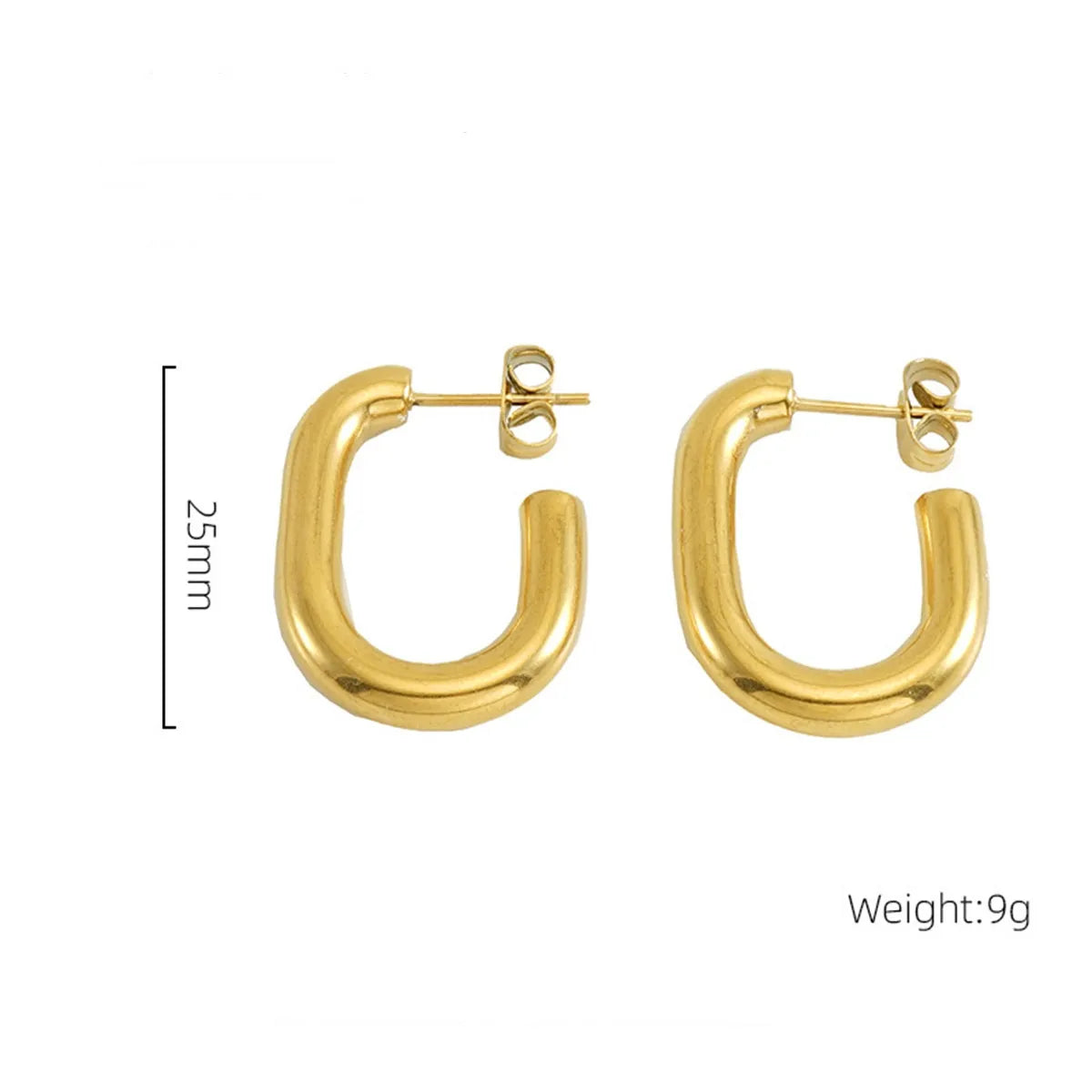 1 Pair Casual Simple Style Geometric 304 Stainless Steel 18K Gold Plated Ear Studs