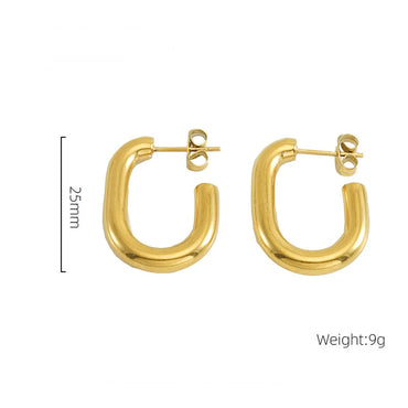 1 Pair Casual Simple Style Geometric 304 Stainless Steel 18K Gold Plated Ear Studs