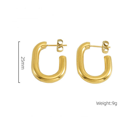 1 Pair Casual Simple Style Geometric 304 Stainless Steel 18K Gold Plated Ear Studs