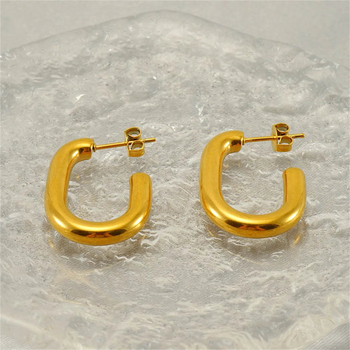 1 Pair Casual Simple Style Geometric 304 Stainless Steel 18K Gold Plated Ear Studs