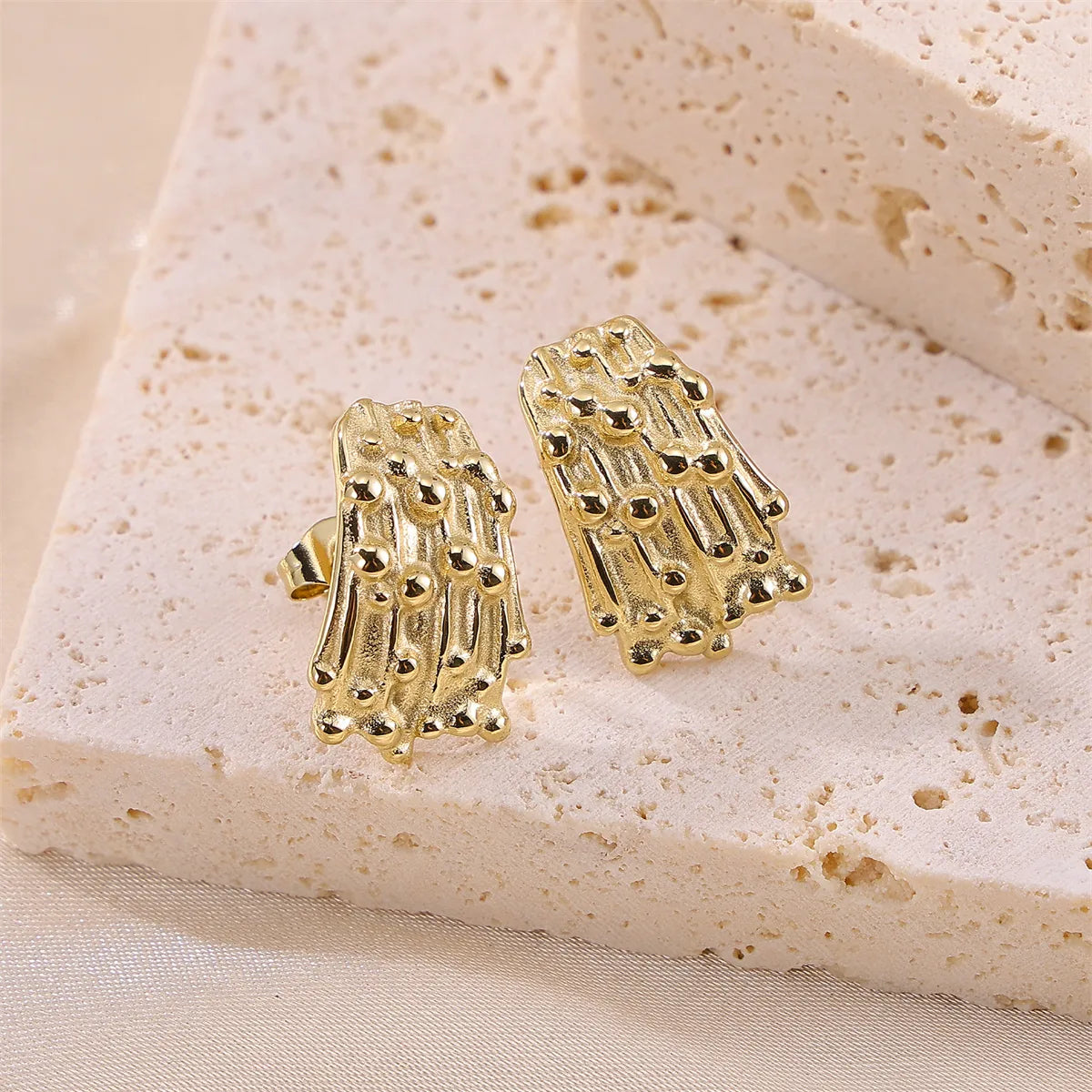 1 Pair Casual Simple Style Geometric 304 Stainless Steel 18K Gold Plated Ear Studs