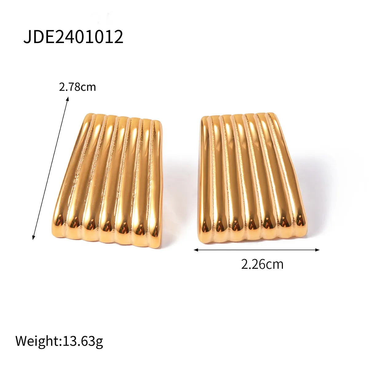 1 Pair Casual Simple Style Geometric 304 Stainless Steel 18K Gold Plated Ear Studs