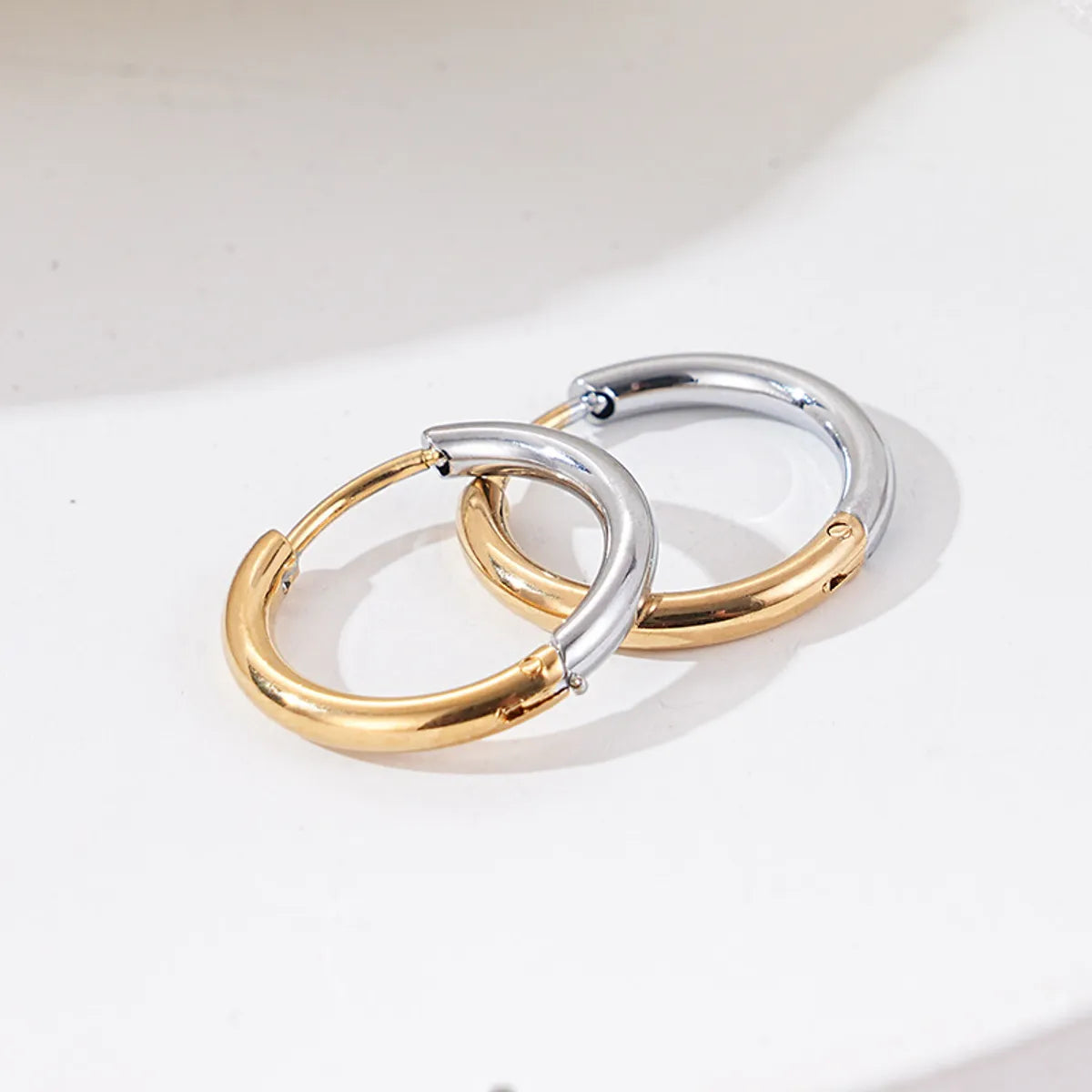 1 Pair Casual Simple Style Geometric 304 Stainless Steel 18K Gold Plated Earrings