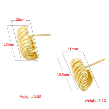 1 Pair Casual Simple Style Geometric Copper 18K Gold Plated Ear Studs