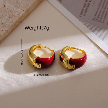 1 Pair Casual Simple Style Geometric Copper 18k Gold Plated Hoop Earrings Ear Studs