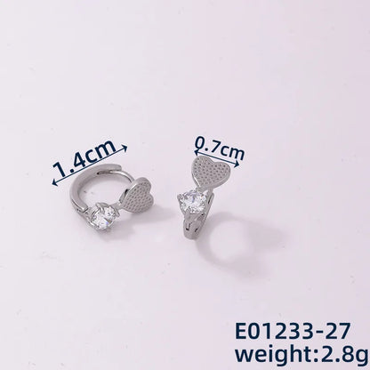 1 Pair Casual Simple Style Geometric Copper Zircon Hoop Earrings