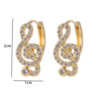 1 Pair Casual Simple Style Geometric Flower Bow Knot Plating Copper Hoop Earrings