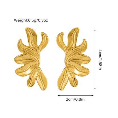 1 Pair Casual Simple Style Geometric Heart Shape Titanium Steel 18K Gold Plated Ear Studs