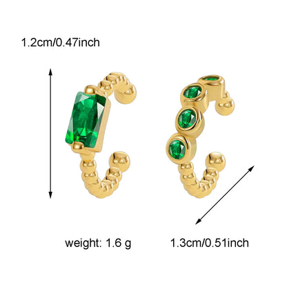 1 Pair Casual Simple Style Geometric Inlay Brass Zircon 18K Gold Plated Ear Cuffs