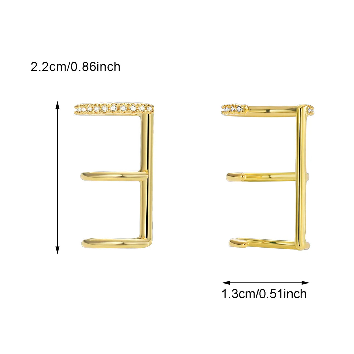 1 Pair Casual Simple Style Geometric Inlay Brass Zircon 18K Gold Plated Ear Cuffs