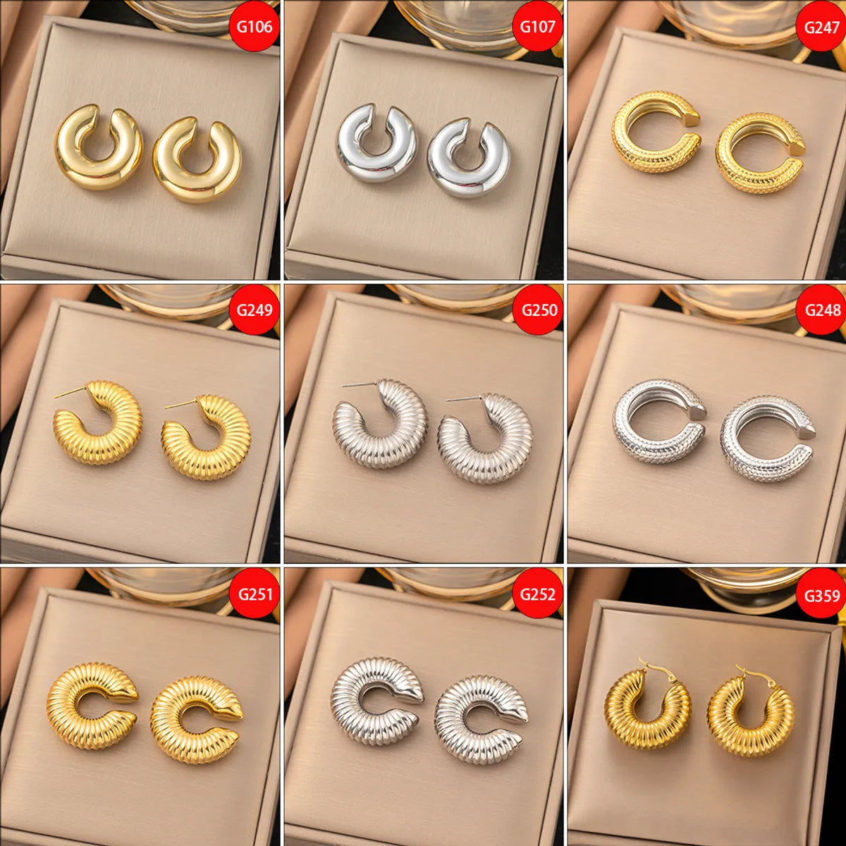 1 Pair Casual Simple Style Geometric Inlay Titanium Steel Pearl Zircon Ear Cuffs Earrings Ear Studs