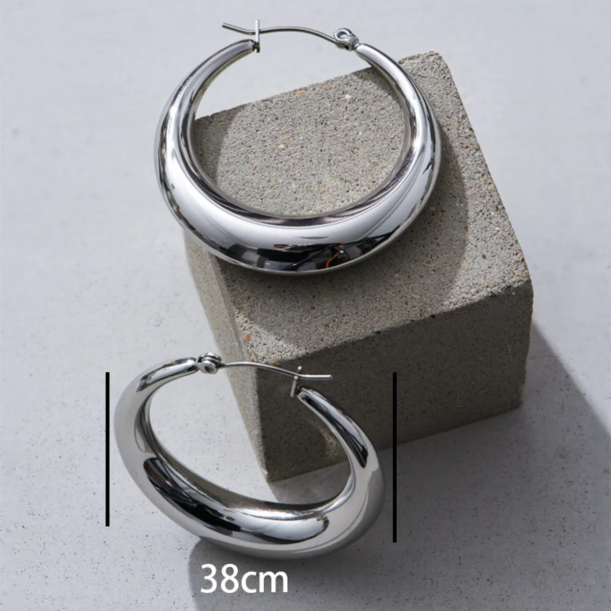 1 Pair Casual Simple Style Geometric Inlay Titanium Steel Pearl Zircon Ear Cuffs Earrings Ear Studs