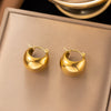 1 Pair Casual Simple Style Geometric Inlay Titanium Steel Pearl Zircon Ear Cuffs Earrings Ear Studs