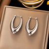 1 Pair Casual Simple Style Geometric Inlay Titanium Steel Pearl Zircon Ear Cuffs Earrings Ear Studs