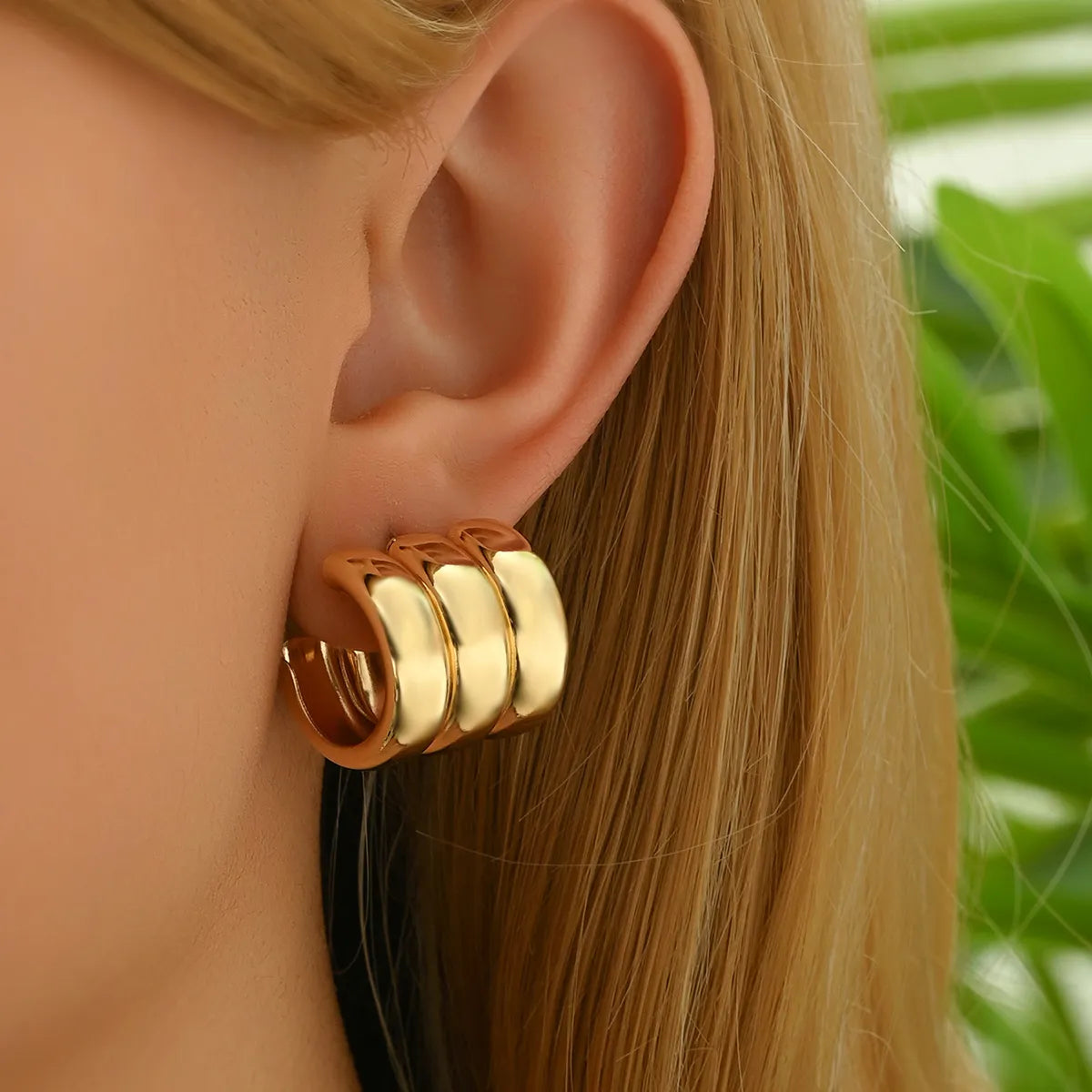 1 Pair Casual Simple Style Geometric Iron Ear Studs