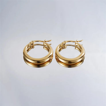 1 Pair Casual Simple Style Geometric Irregular Stainless Steel Hoop Earrings