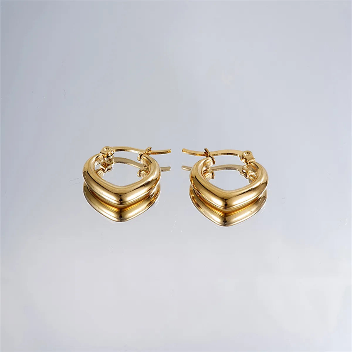 1 Pair Casual Simple Style Geometric Irregular Stainless Steel Hoop Earrings