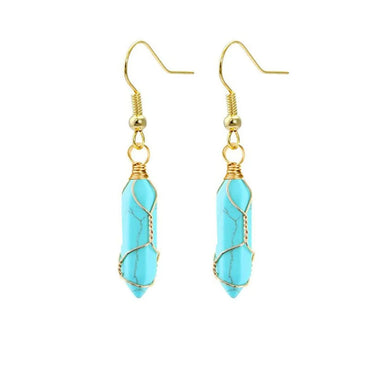 1 Pair Casual Simple Style Geometric Natural Stone Crystal Iron Drop Earrings